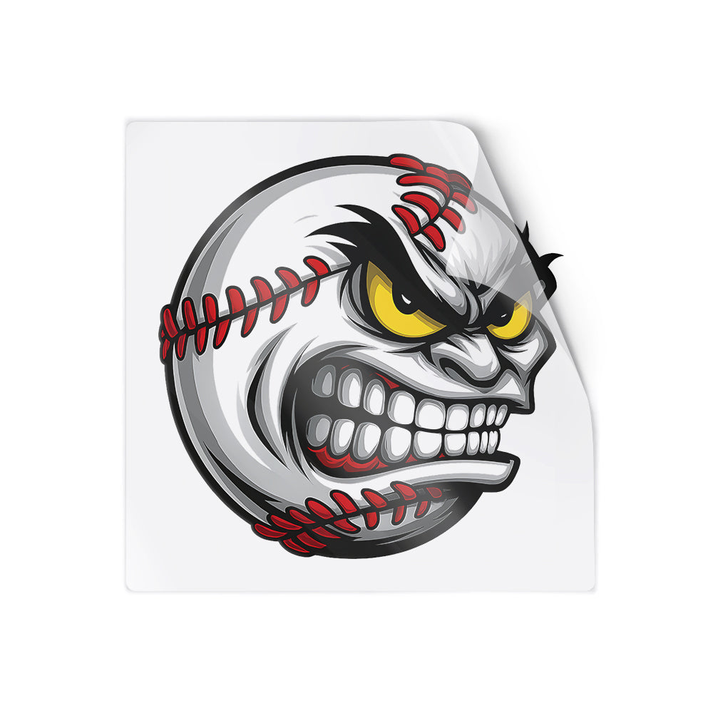 Angry Baseball Face Decal - Custom Car, Truck, Laptop Sticker
