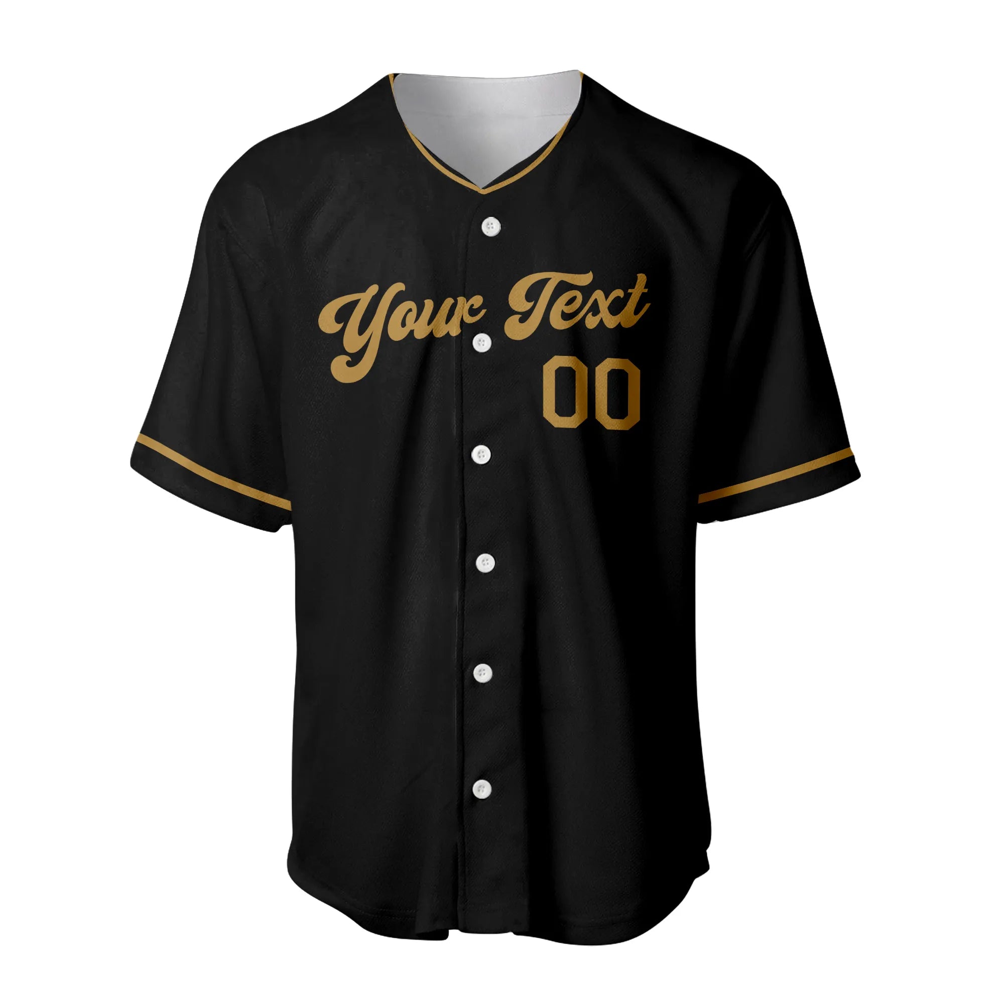 Custom Black Black-Old Gold Authentic Baseball Jersey