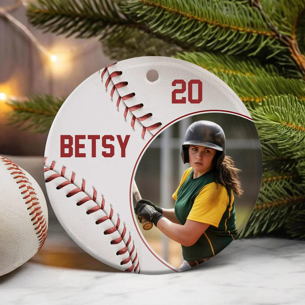 Personalized Baseball Photo Acrylic Ornament Decoration Christmas Birthday Gift for Ball Player Coach Friends 3