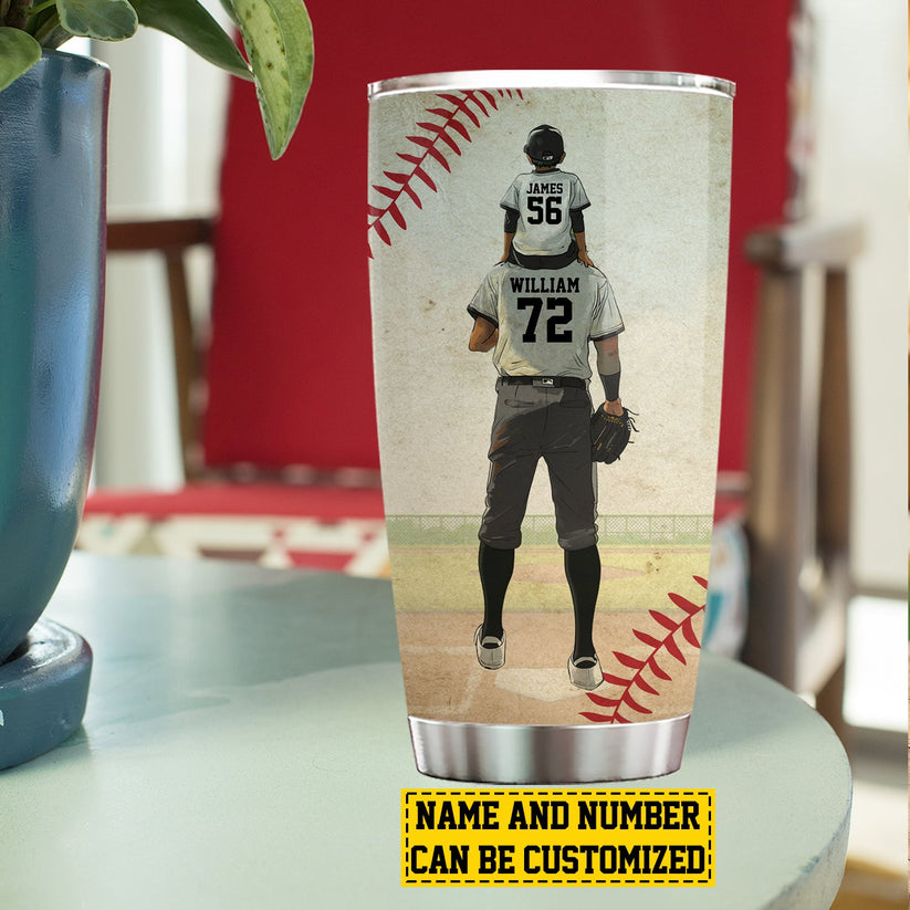 Personalized Baseball Boy Baseball Critic Full Time Dad Stainless Steel Father's Day Gift For Baseball Lovers Tumbler 20oz - TU04 3