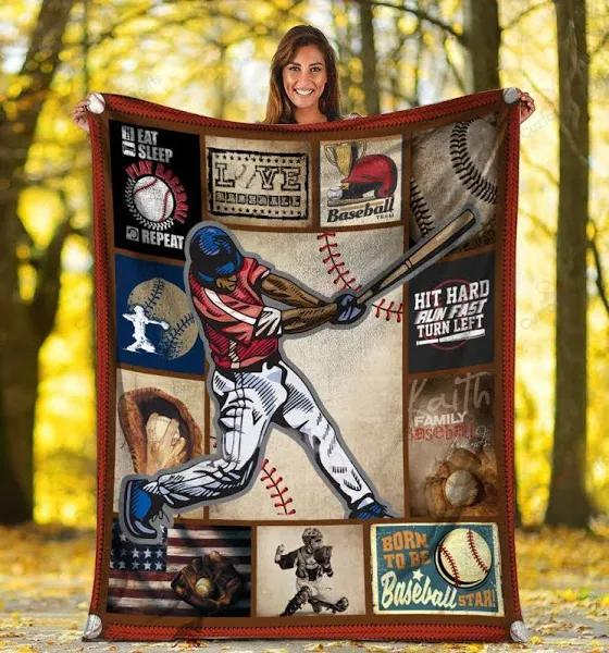 Baseball Love Baseball Fleece Blanket - BL02