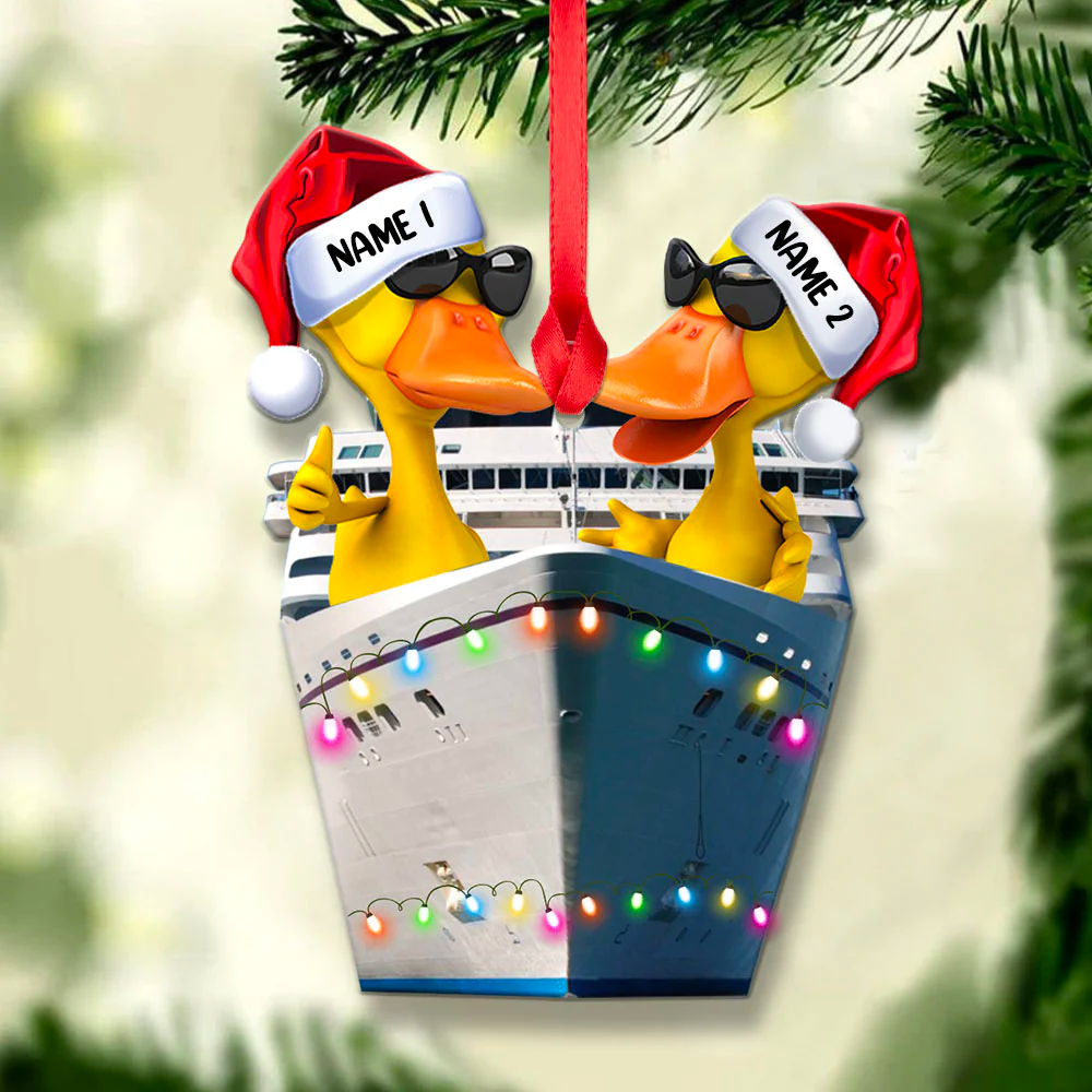 Custom Crusing Ducks Acrylic Ornament - Christmas Gift, Christmas Tree Decor, Hanging Car, Keychain