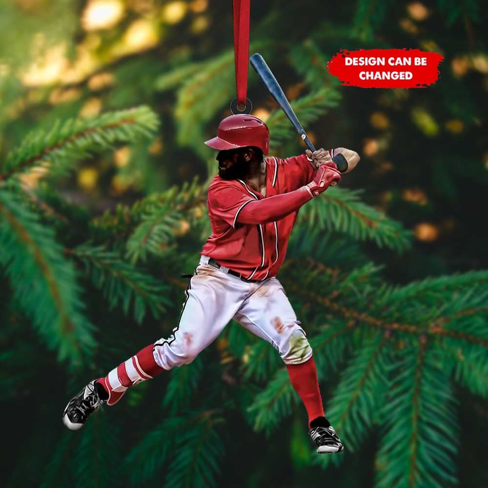 Custom Baseball Player Ornament - Keepsake Christmas Gift, Christmas Tree Decor, Hanging Car, Keychain