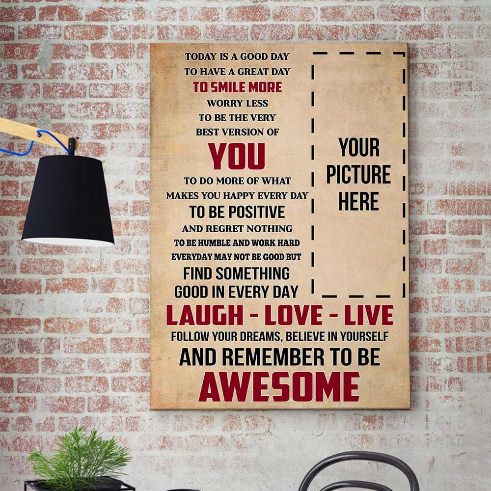 Custom Photo Remember To Be Awesome Baseball Wall Art Prints Home Decor Baseball Canvas