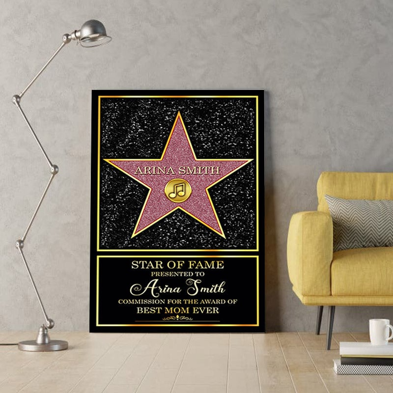 Custom Star of Fame Family Wall Art Gift Canvas