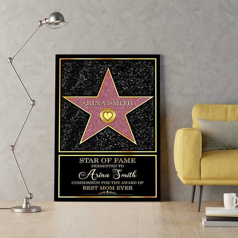 Custom Star of Fame Family Wall Art Gift Canvas