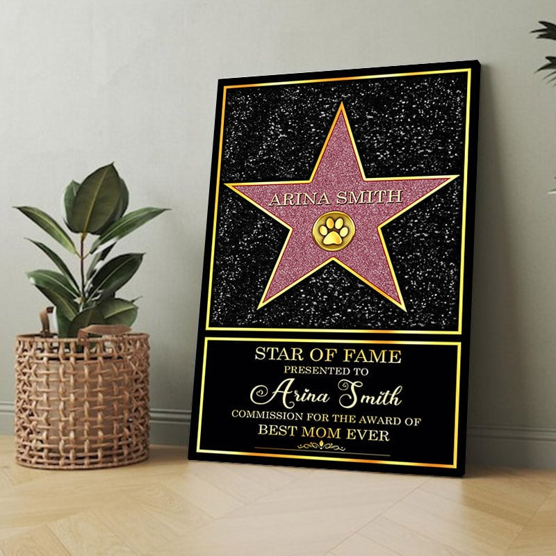 Custom Star of Fame Family Wall Art Gift Canvas 3