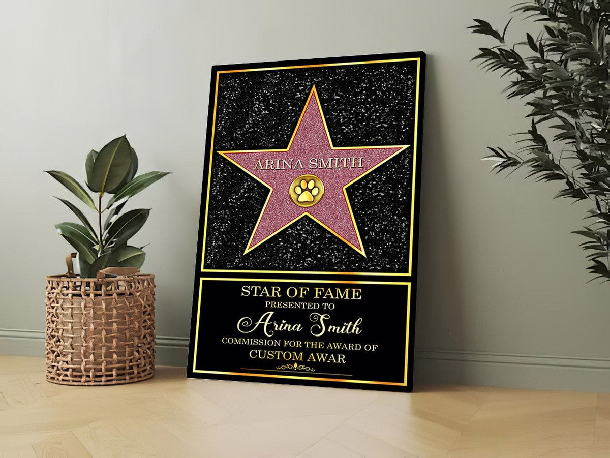 Custom Star of Fame Family Wall Art Gift Canvas 4
