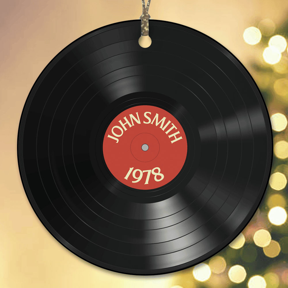 Custom Text Vinyl Record Gift For Music Lover Acrylic Ornament - OR04 5