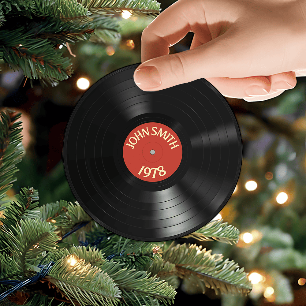 Custom Text Vinyl Record Gift For Music Lover Acrylic Ornament - OR04 4