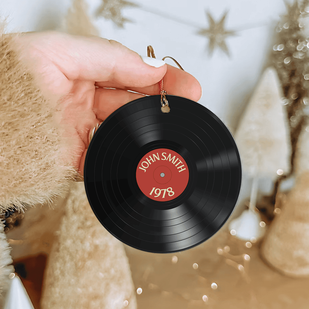Custom Text Vinyl Record Gift For Music Lover Acrylic Ornament - OR04 3