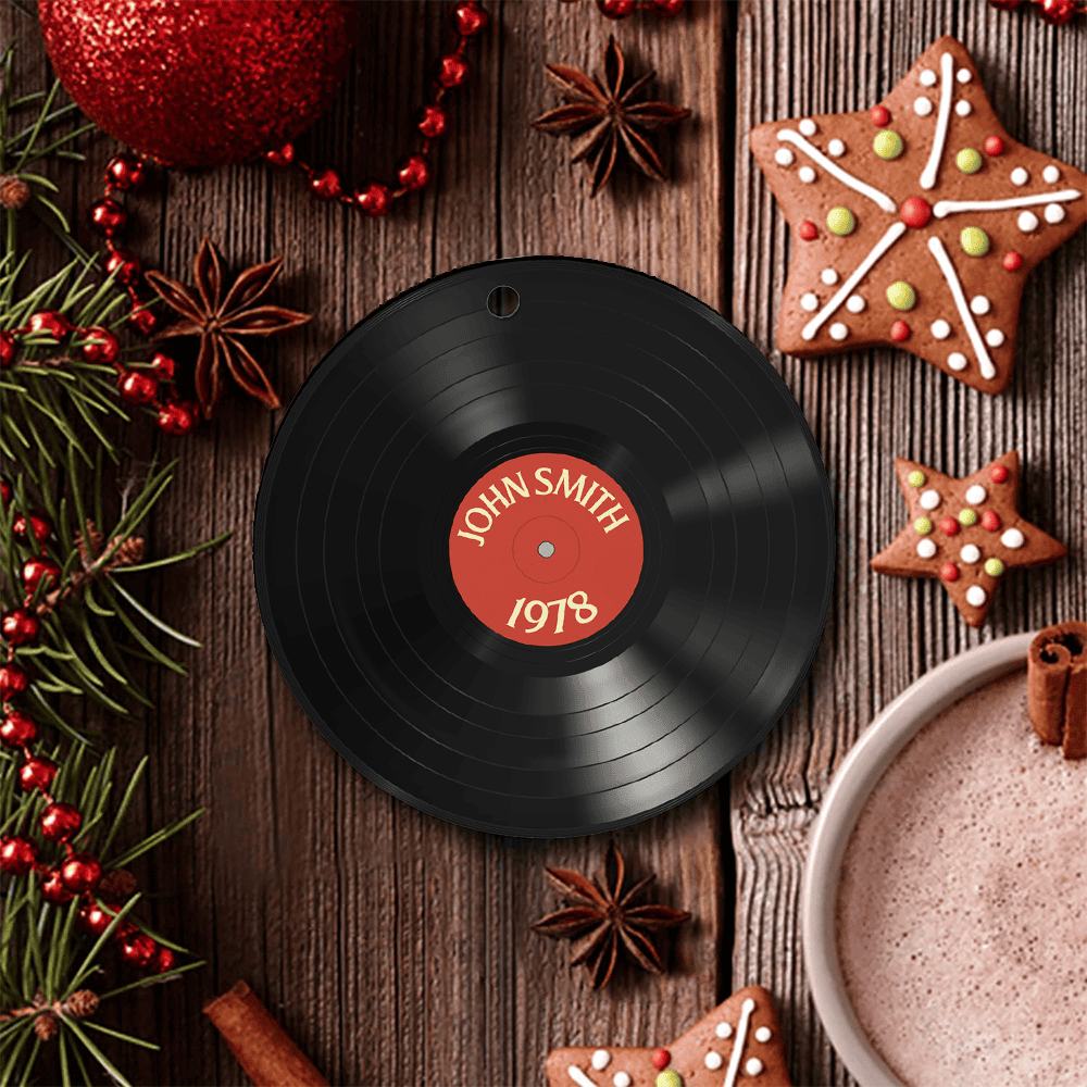 Custom Text Vinyl Record Gift For Music Lover Acrylic Ornament - OR04