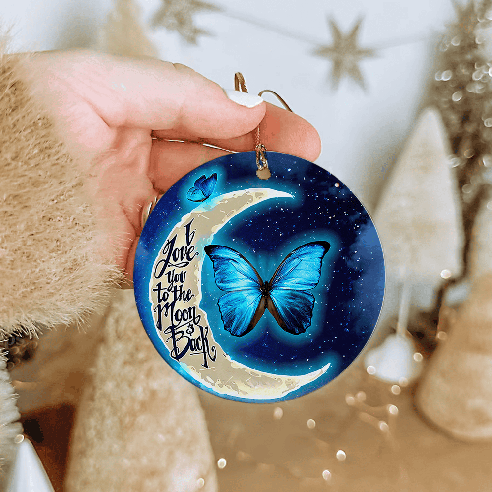 I Love You to The Moon and Back Memorial Gift Remembrance Ornaments Acrylic Ornament - OR05 3