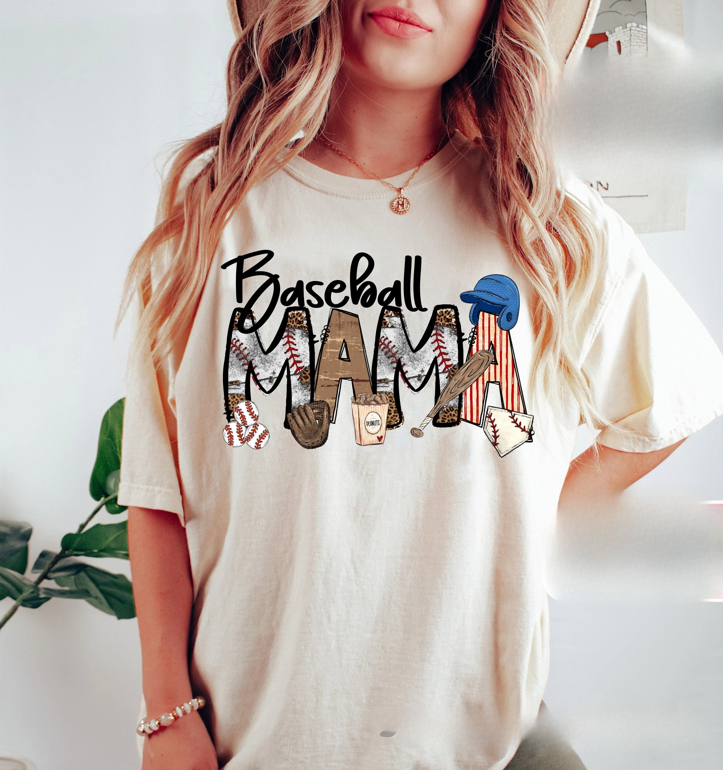 Baseball Mama Mom Shirt for Women Family Baseball Mothers Day Gift T-Shirt - TS12