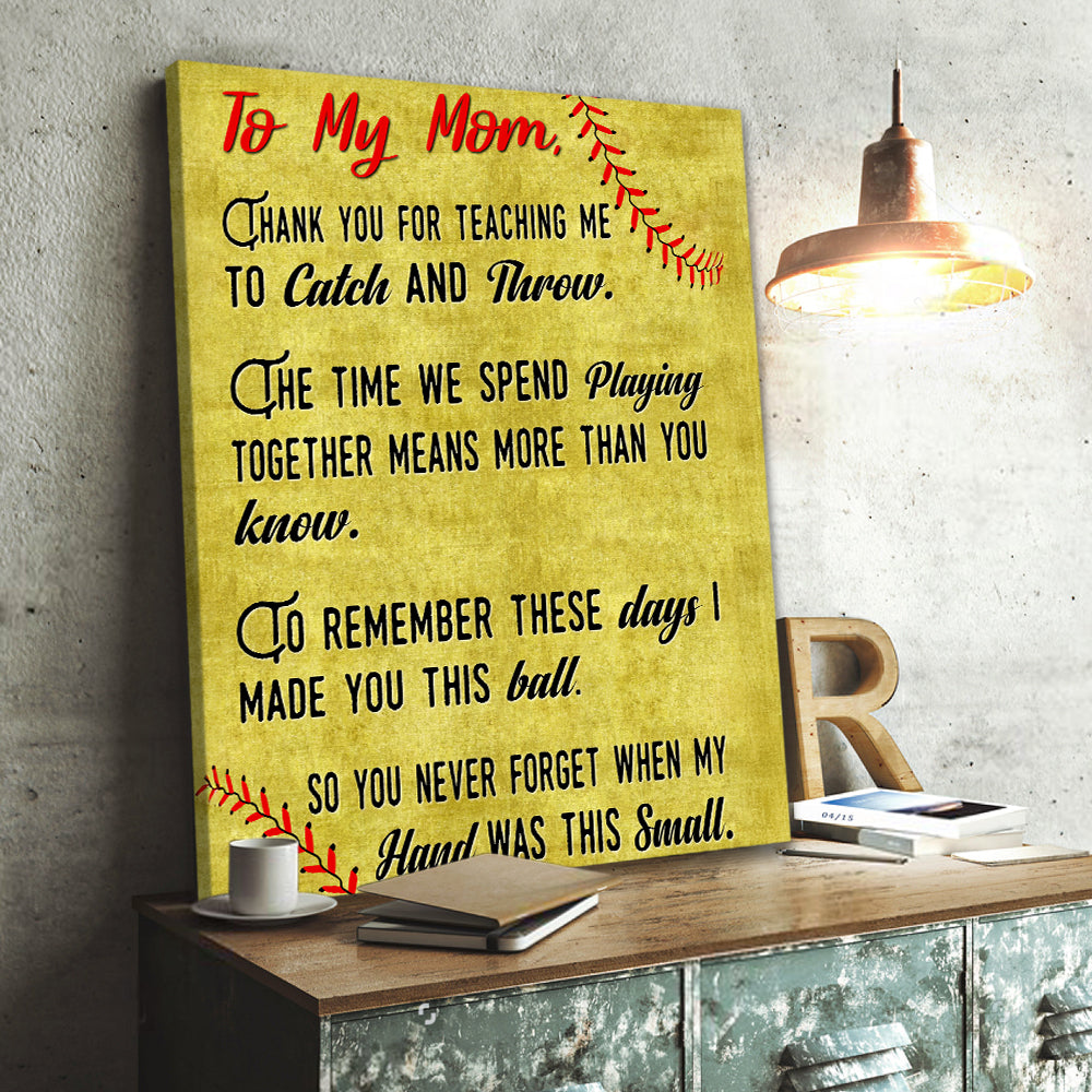 Baseball Dad Family Retro Poster Thank You Mom Picture Print Modern Home Decor Canvas Wall Art 3