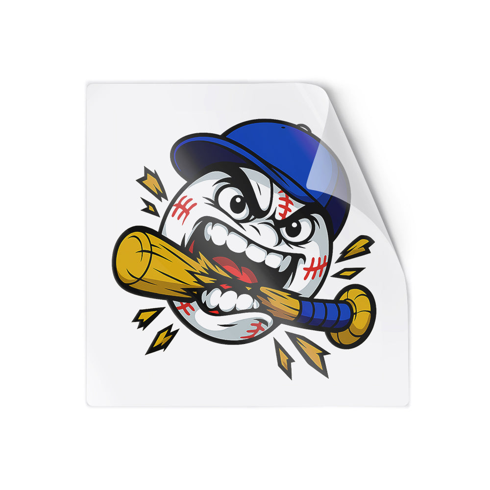 Angry Baseball Ball Decal - Custom Sports Car, Laptop, Water Bottle Sticker