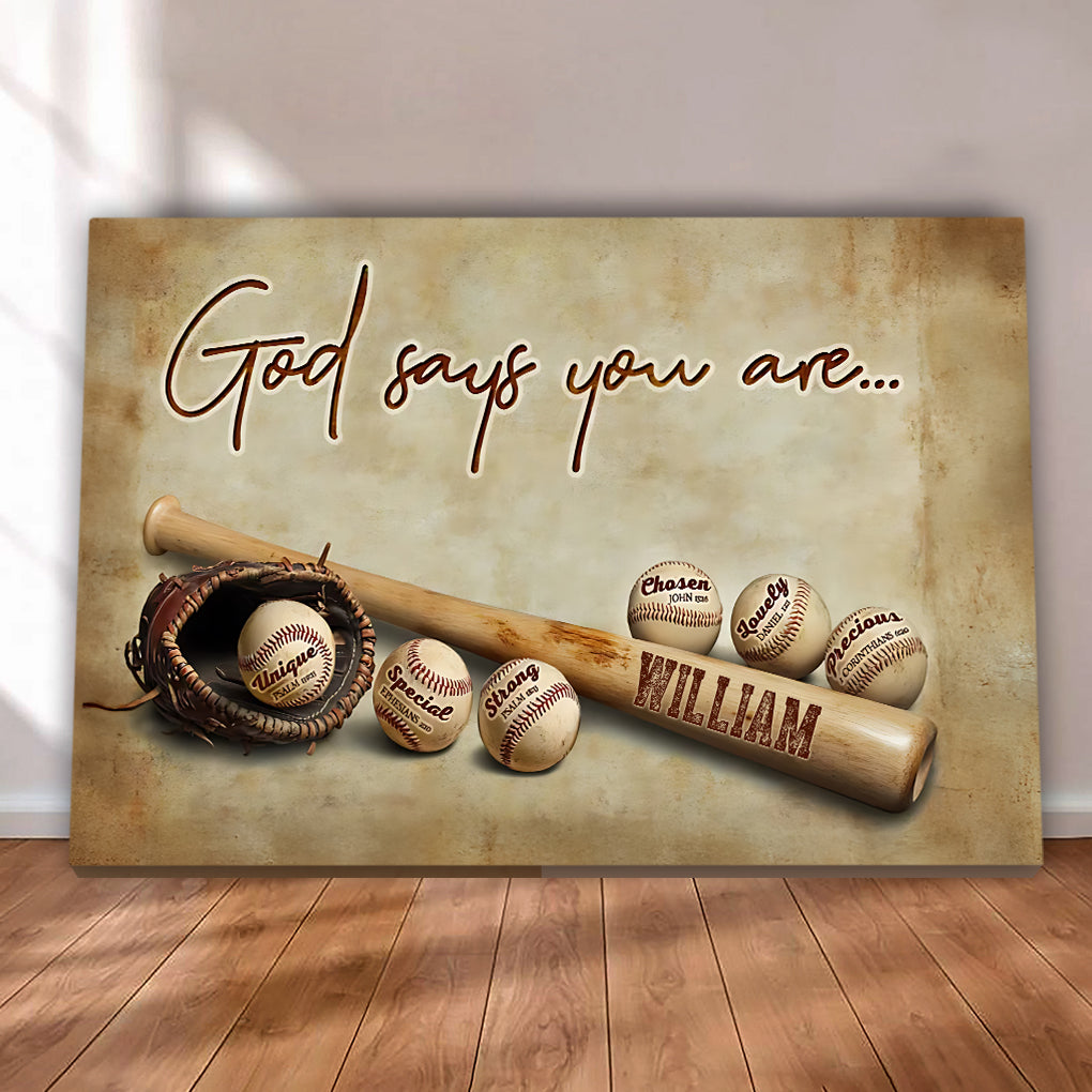 God Says You Are Unique Chosen Baseball Painting Wall Art Decor Poster Gift For Baseball Lovers Canvas 4
