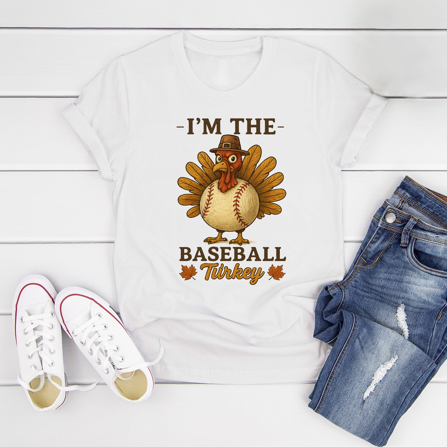 Thanksgiving Baseball Turkey, Funny Thankful Gift for Baseball Lovers T-Shirt 6
