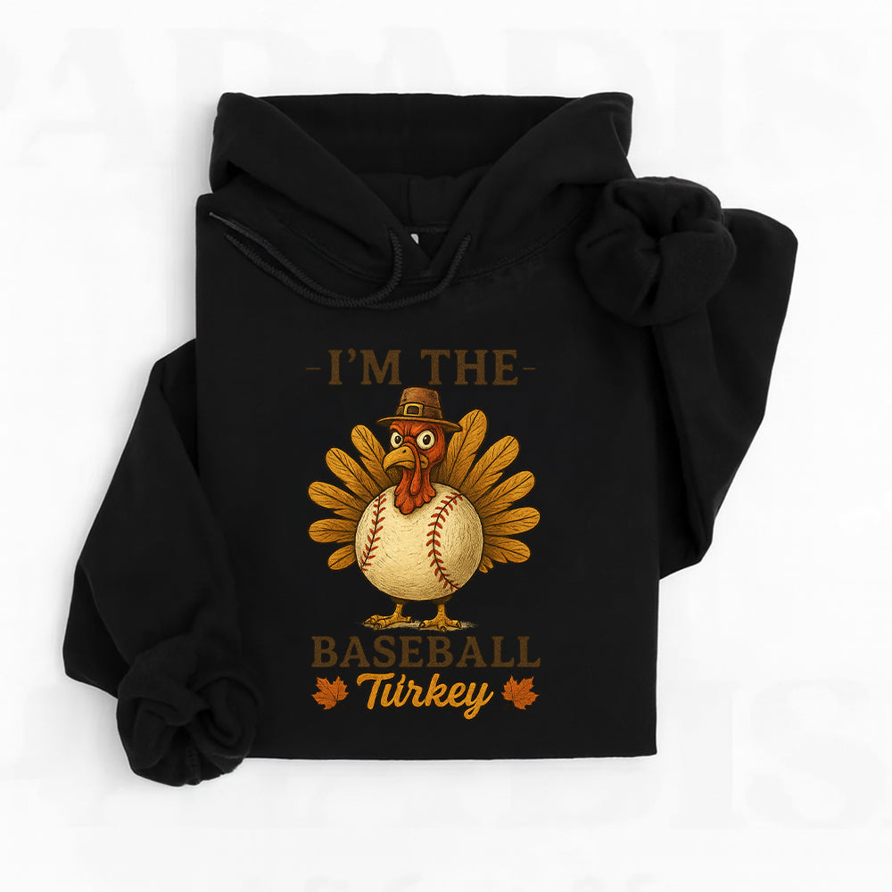 Thanksgiving Baseball Turkey, Funny Thankful Gift for Baseball Lovers Hoodie 5