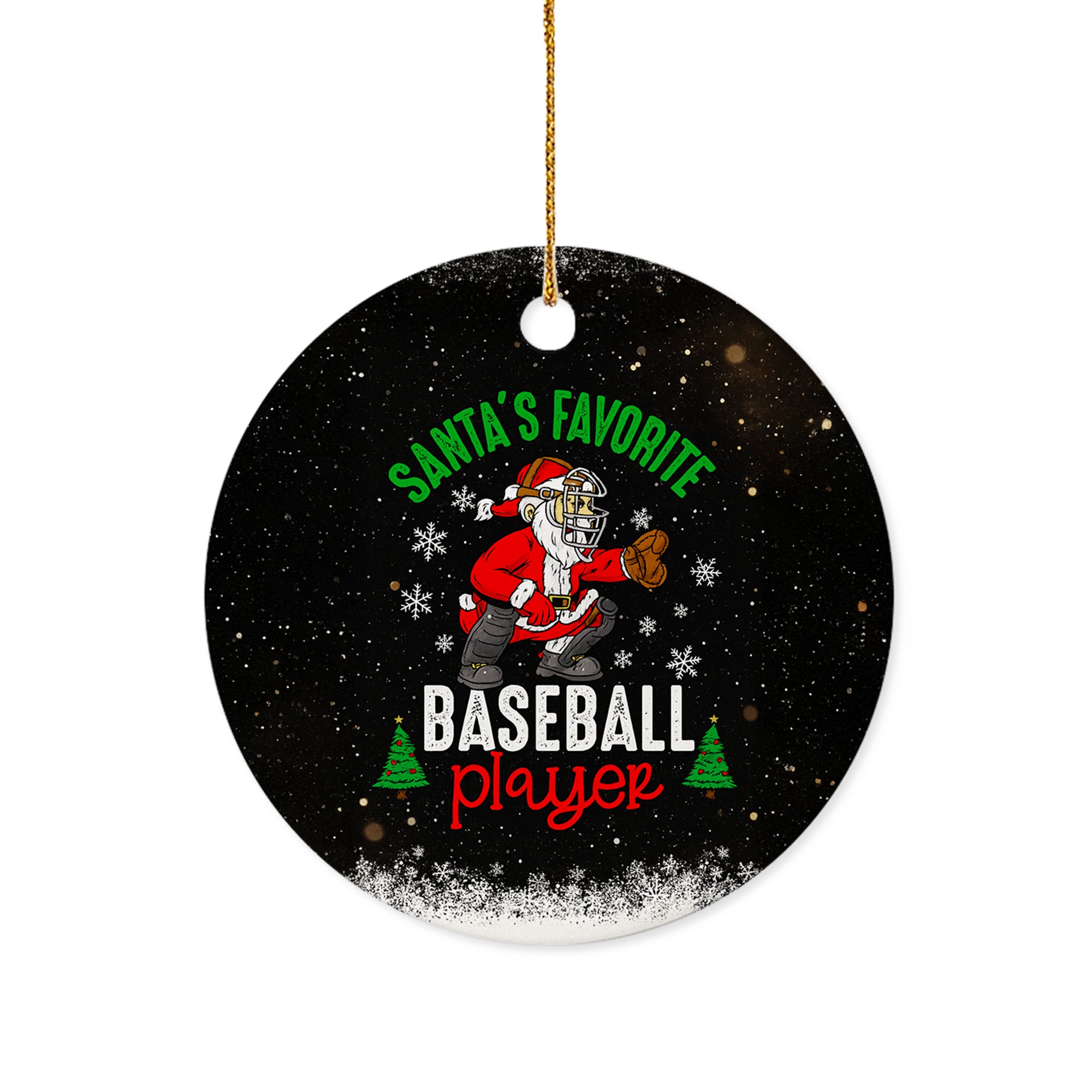 Santa's Favorite Baseball Player Acrylic Ornament – Tree Decor Gifts for Tennis Player, Gift-Ready Keepsake for Tennis Enthusiasts, Family, Friends Christmas Ornament