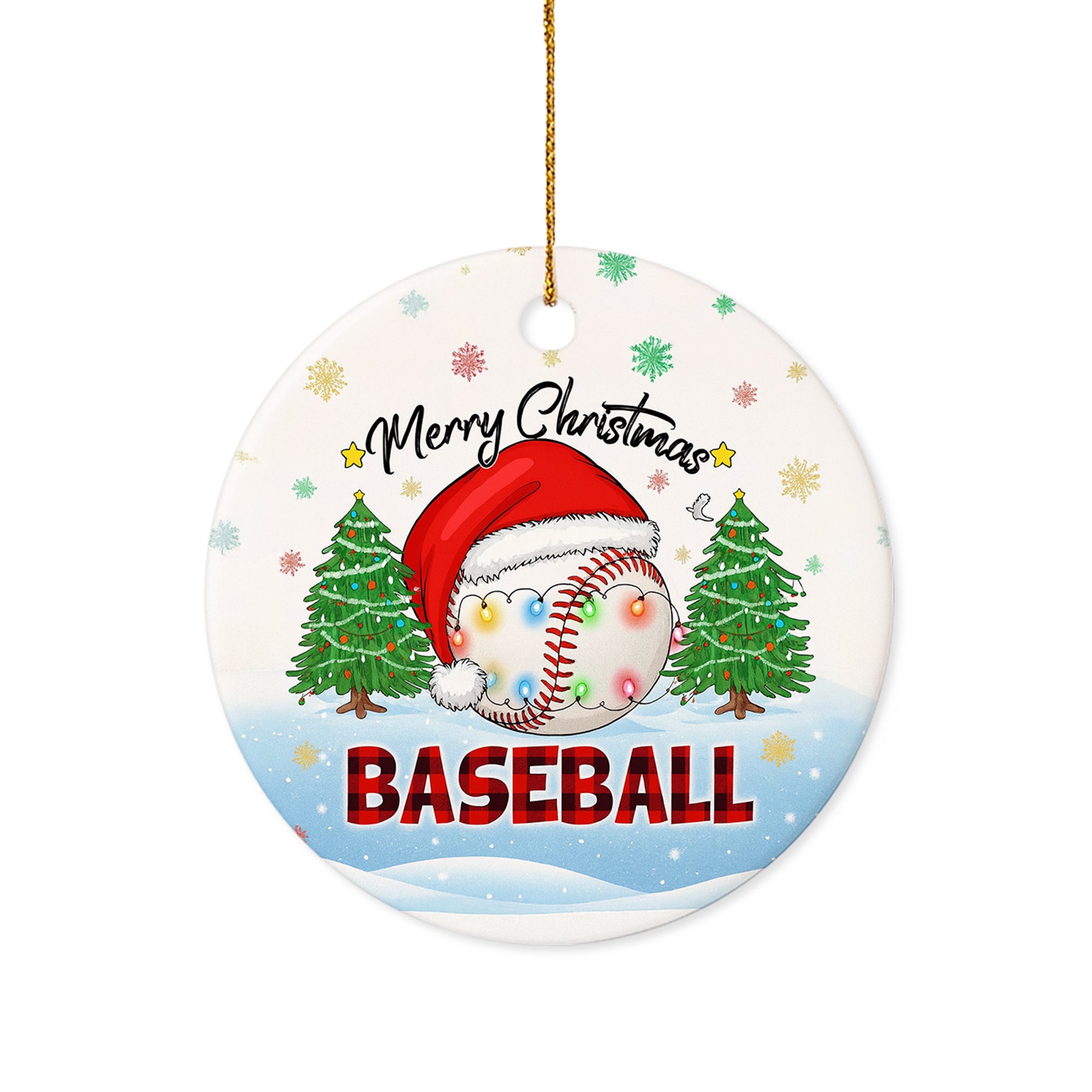 Baseball Merry Christmas Acrylic Ornament – Xmas Tree Decoration, Baseball Ornament