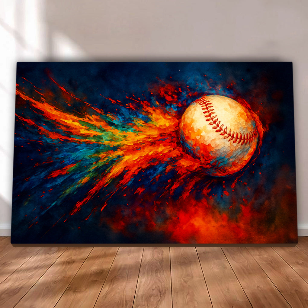 Baseball Abstract Glory I Sport Canvas Wall Art