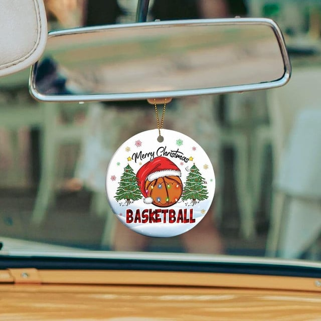 Basketball Merry Christmas Acrylic Ornament – Xmas Tree Decoration,Basketball Ornament 3