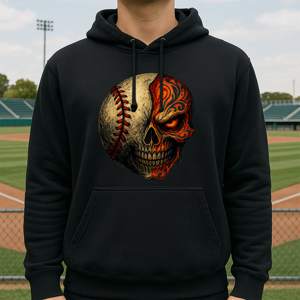 Baseball Sugar Skull Hoodie – Dia De Los Muertos Mexican Day of the Dead Skull Baseball Hoodie 4