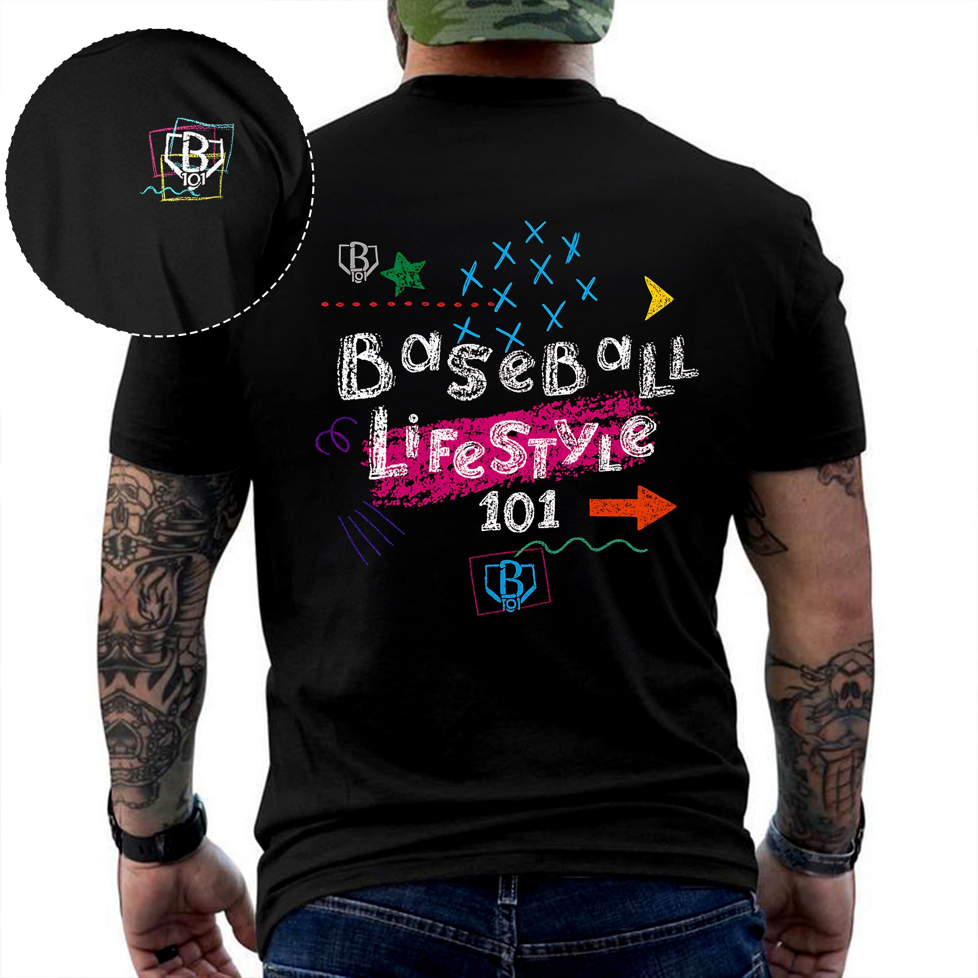 Boys Baseball Lifestyle 101 Chalkboard T Shirt 3