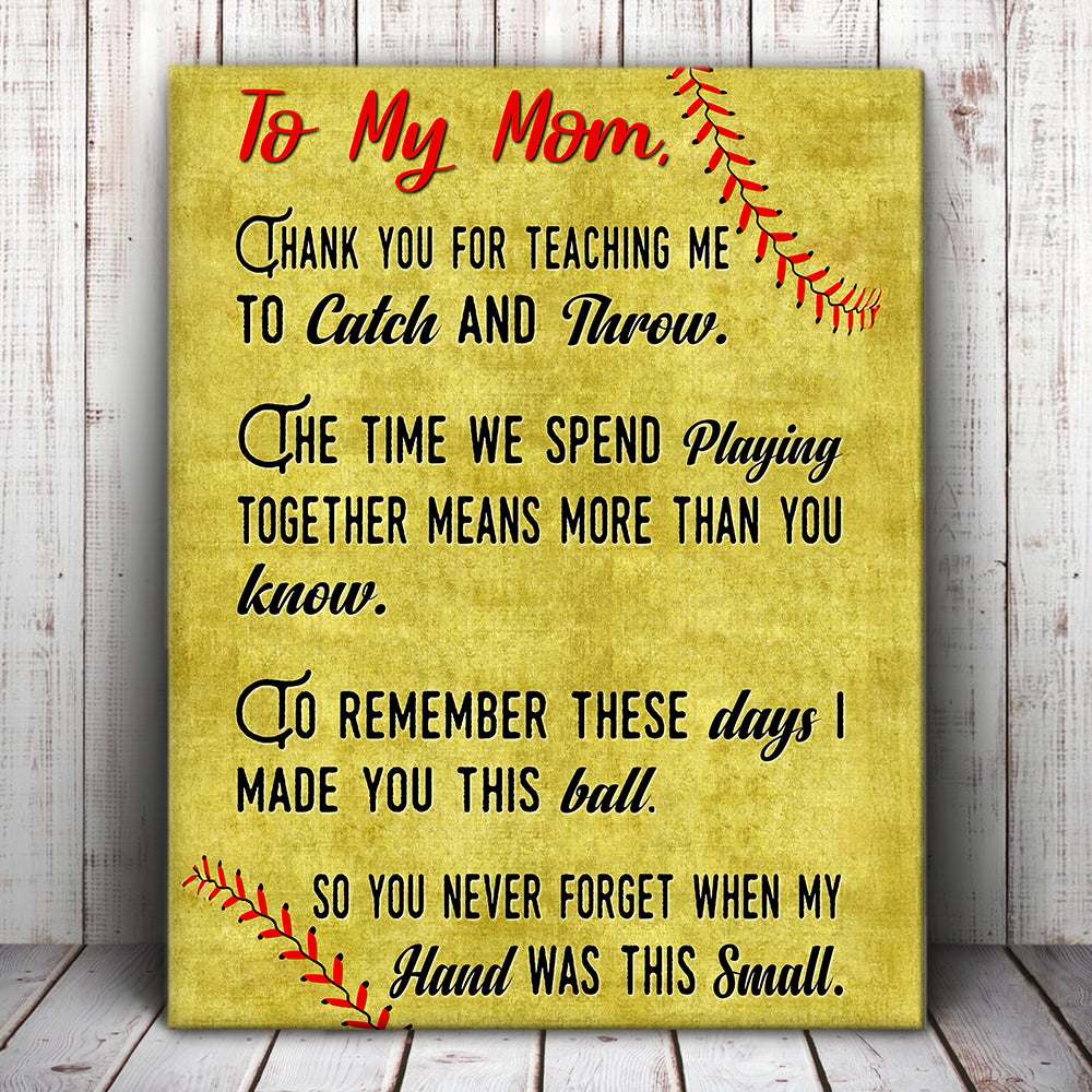 Baseball Dad Family Retro Poster Thank You Mom Picture Print Modern Home Decor Canvas Wall Art