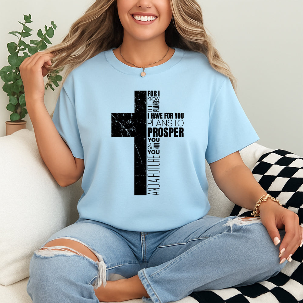 Jeremiah 29:11 Christian Bible Verse Cross Faith T-Shirt 5