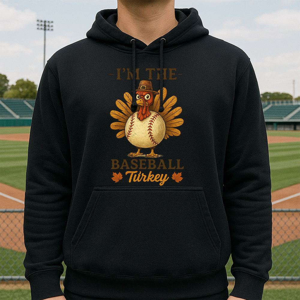 Thanksgiving Baseball Turkey, Funny Thankful Gift for Baseball Lovers Hoodie 4