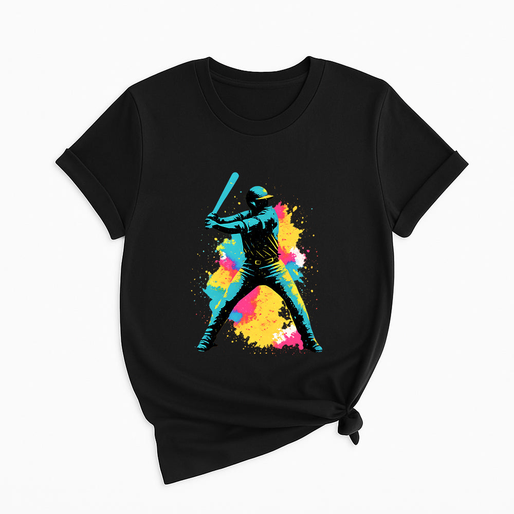 Colorful Baseball Player T-Shirt