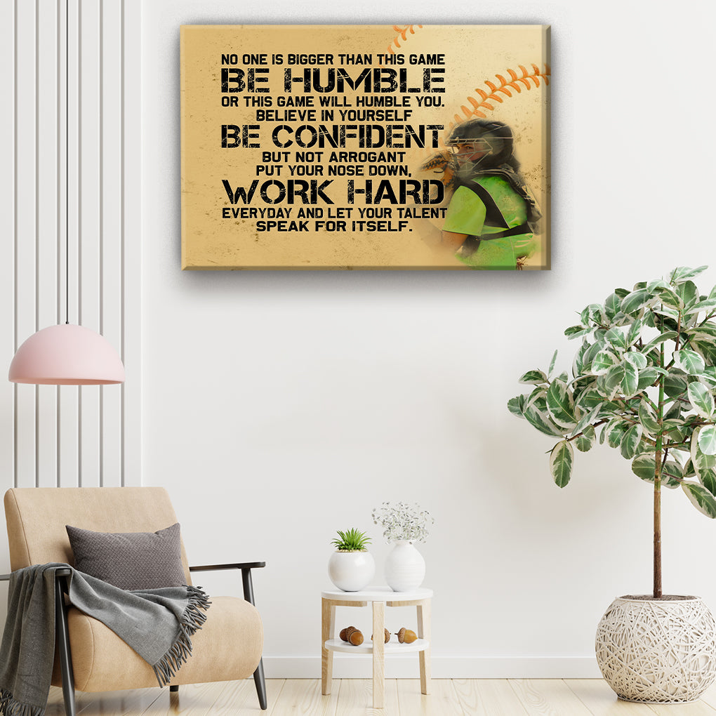 Custom Photo No One Is Bigger Than This Game Be Humble Baseball Canvas Wall Art 5