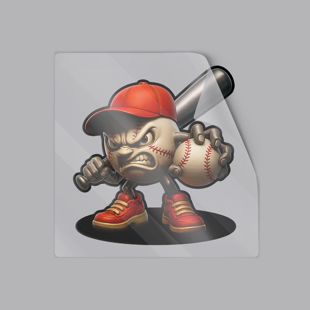 Baseball Mascot Ball Decal - Custom Sports Car, Laptop, Water Bottle Sticker 6