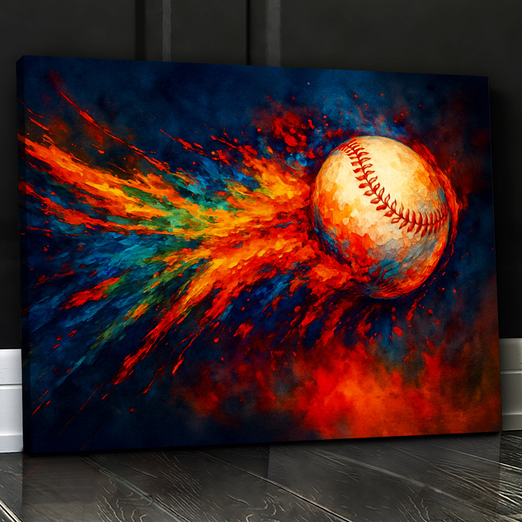 Baseball Abstract Glory I Sport Canvas Wall Art 3
