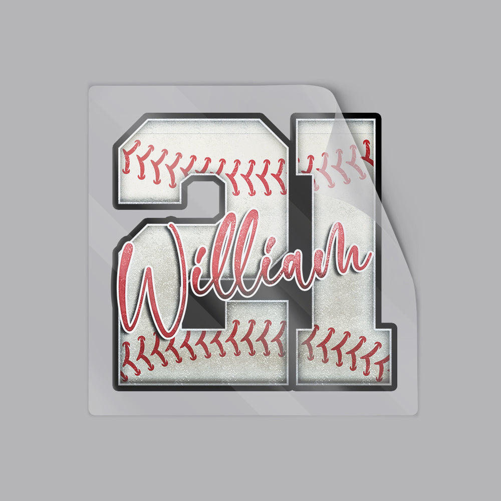Custom Baseball Sticker – Your Name & Jersey Number Vinyl Decal 5