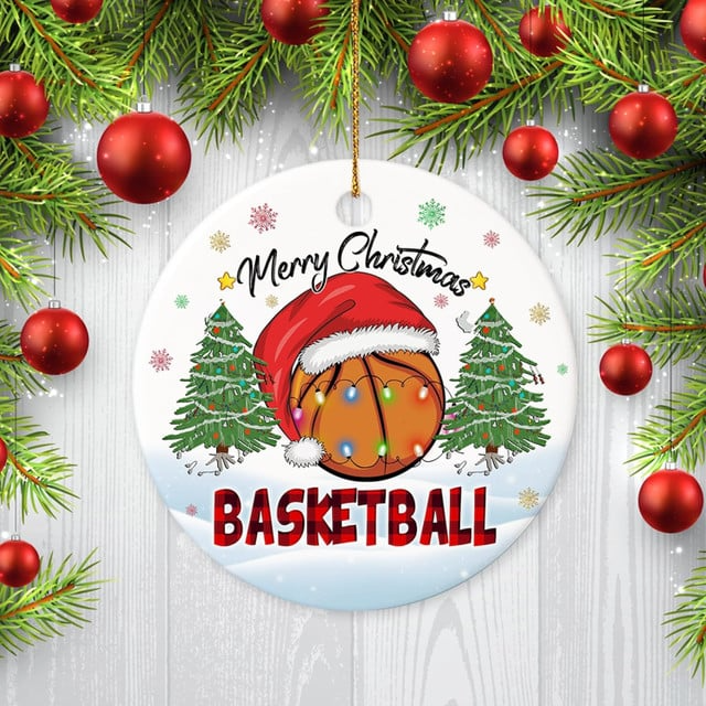 Basketball Merry Christmas Acrylic Ornament – Xmas Tree Decoration,Basketball Ornament