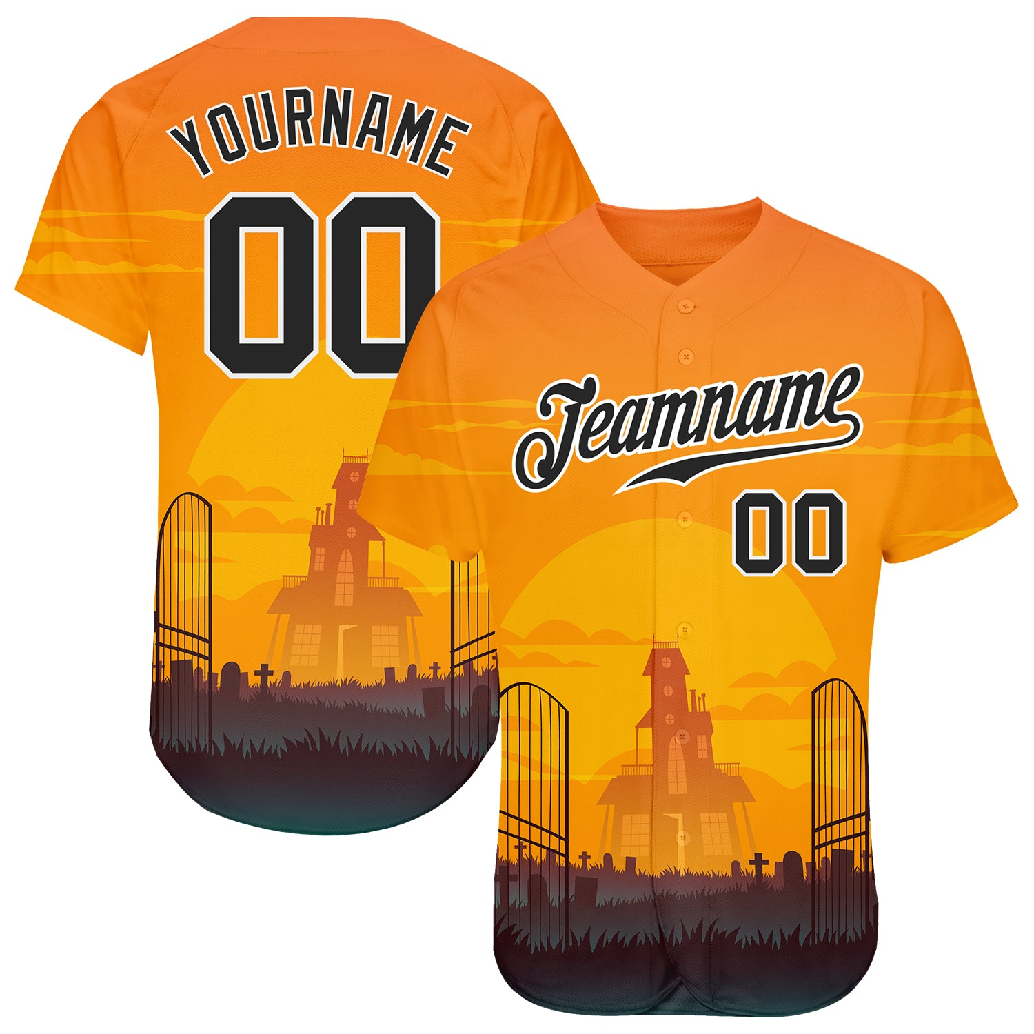 Custom 3D Pattern Halloween Horror Night Baseball Jersey- JS45