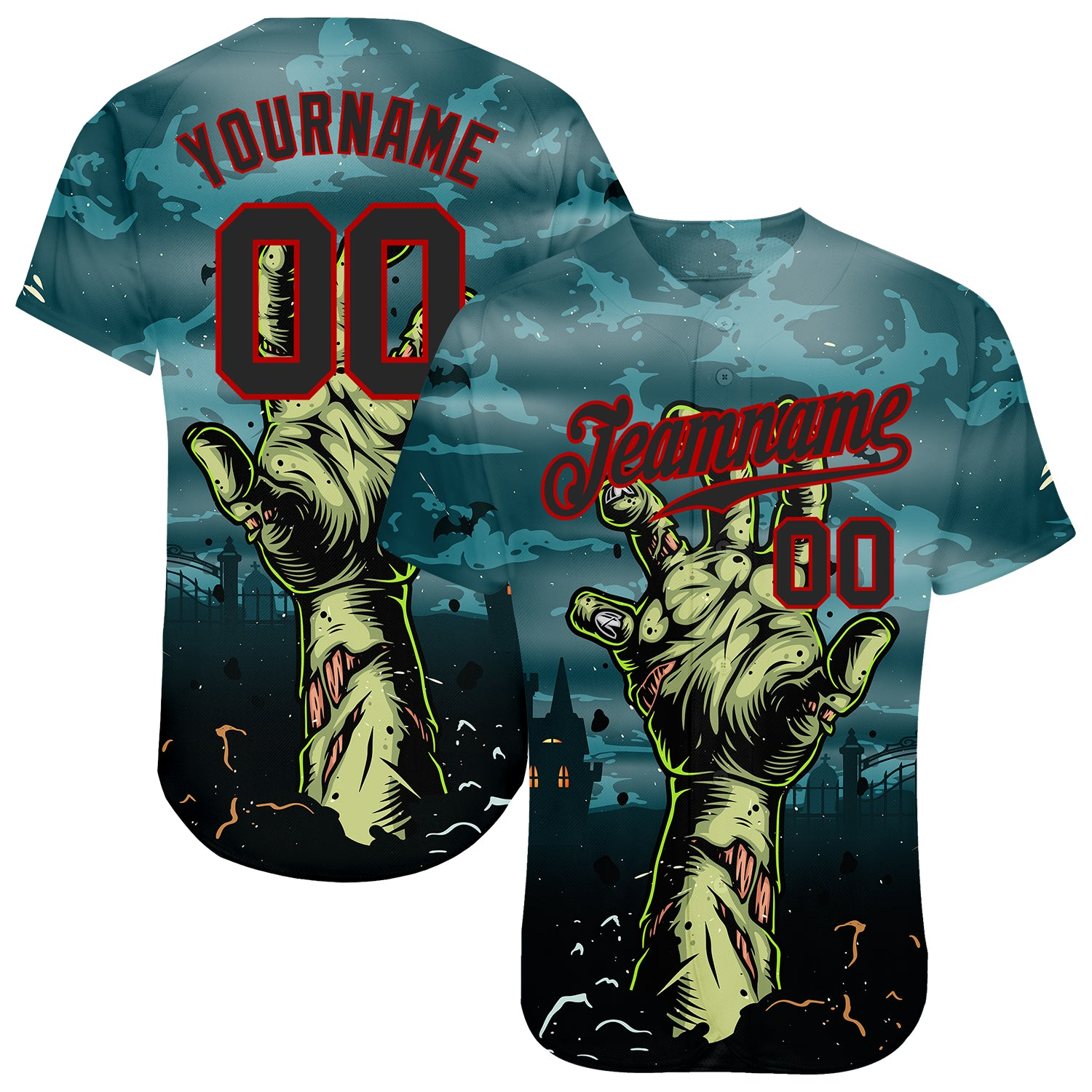 Custom 3D Pattern Halloween Horror Night Trick Treat Baseball Jersey