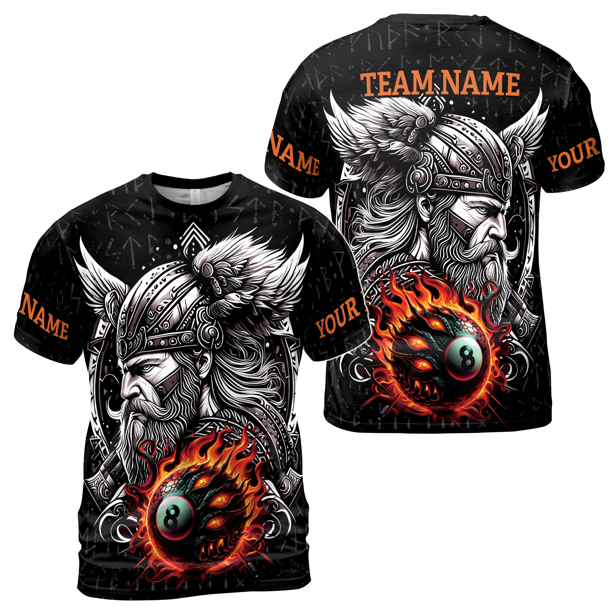 Viking Warrior Billiards T-Shirt 3D