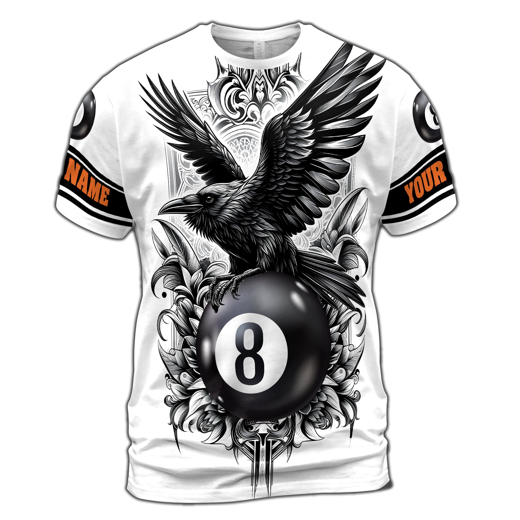 Eagle Billiard Fire Flame Custom Billiard T-shirt 3D