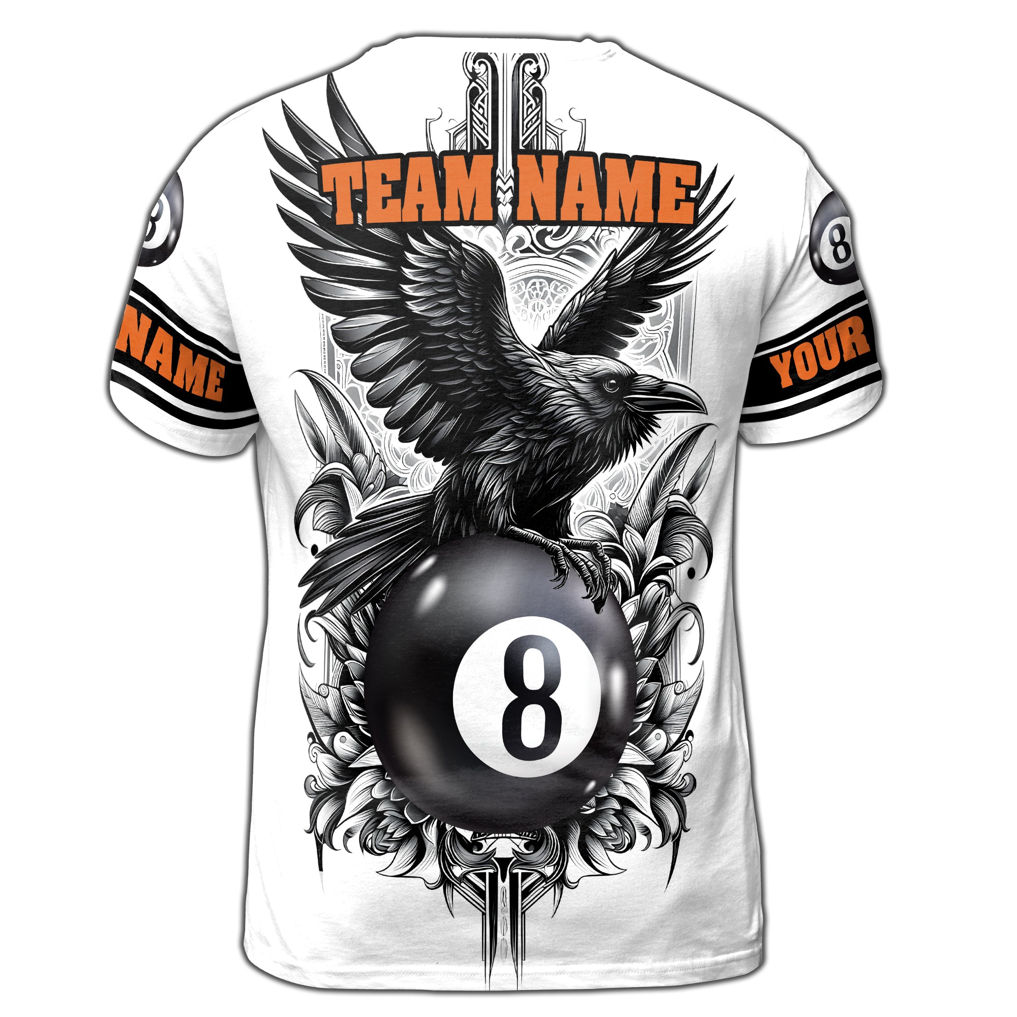 Eagle Billiard Fire Flame Custom Billiard T-shirt 3D 3