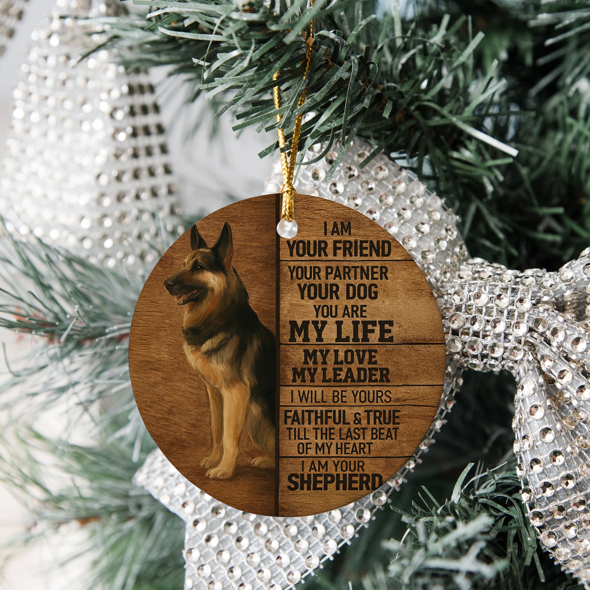 I Am Your Friend German Shepherd Acrylic Ornament – Dog Lover Gift, Christmas Tree Decor, Keepsake Hanging Ornament