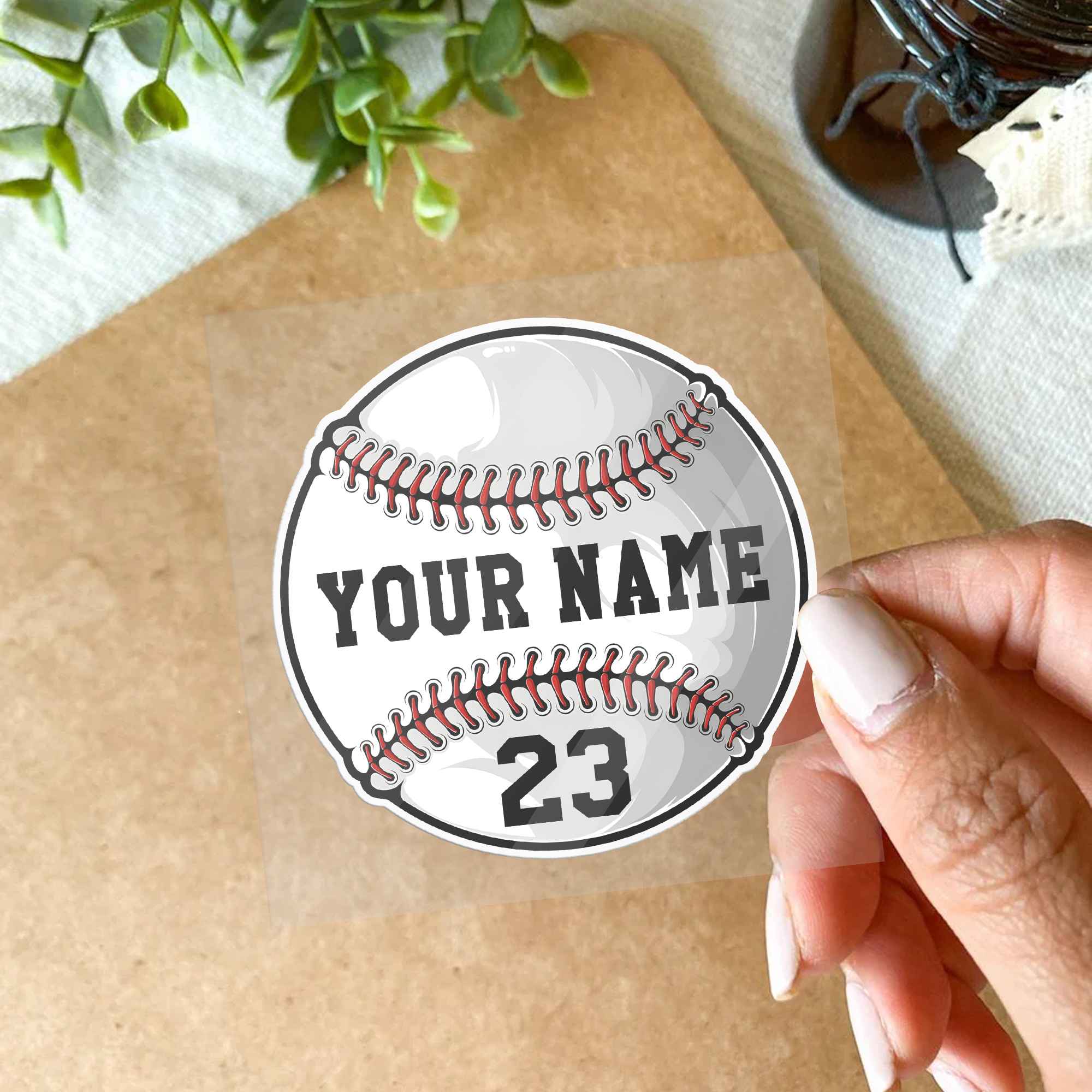 Custom Name Baseball Vinyl Decal Personalized Durable Waterproof Sticker