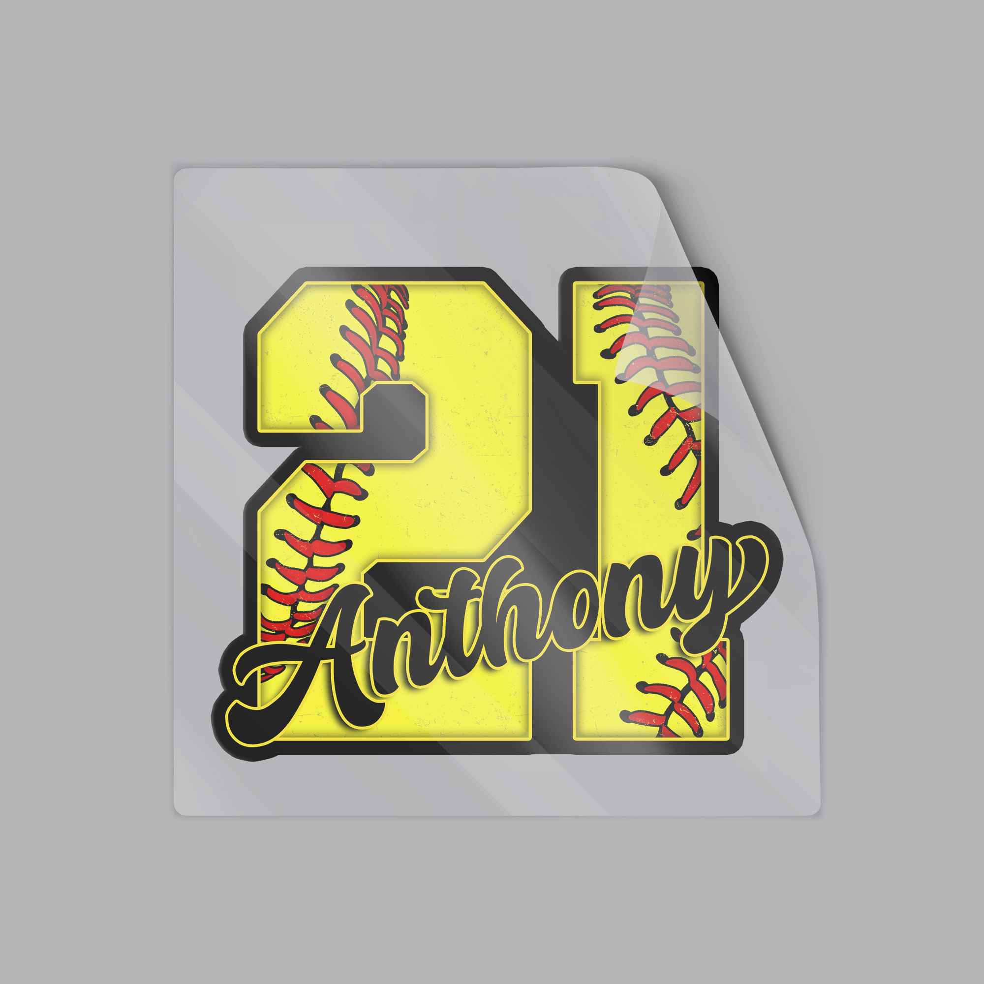 Custom Baseball Number Personalized Name Vinyl Decal Sticker 4