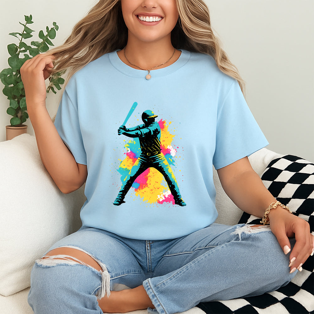Colorful Baseball Player T-Shirt 6