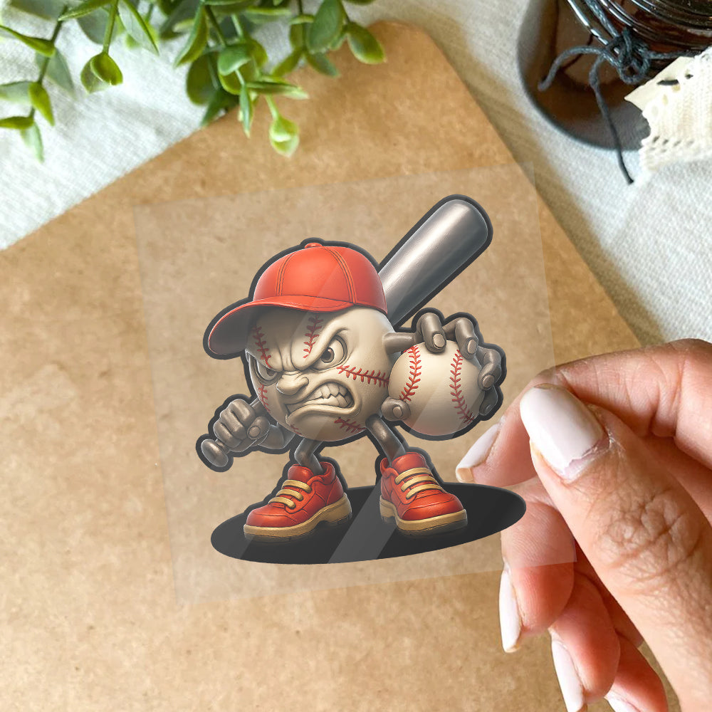 Baseball Mascot Ball Decal - Custom Sports Car, Laptop, Water Bottle Sticker 5