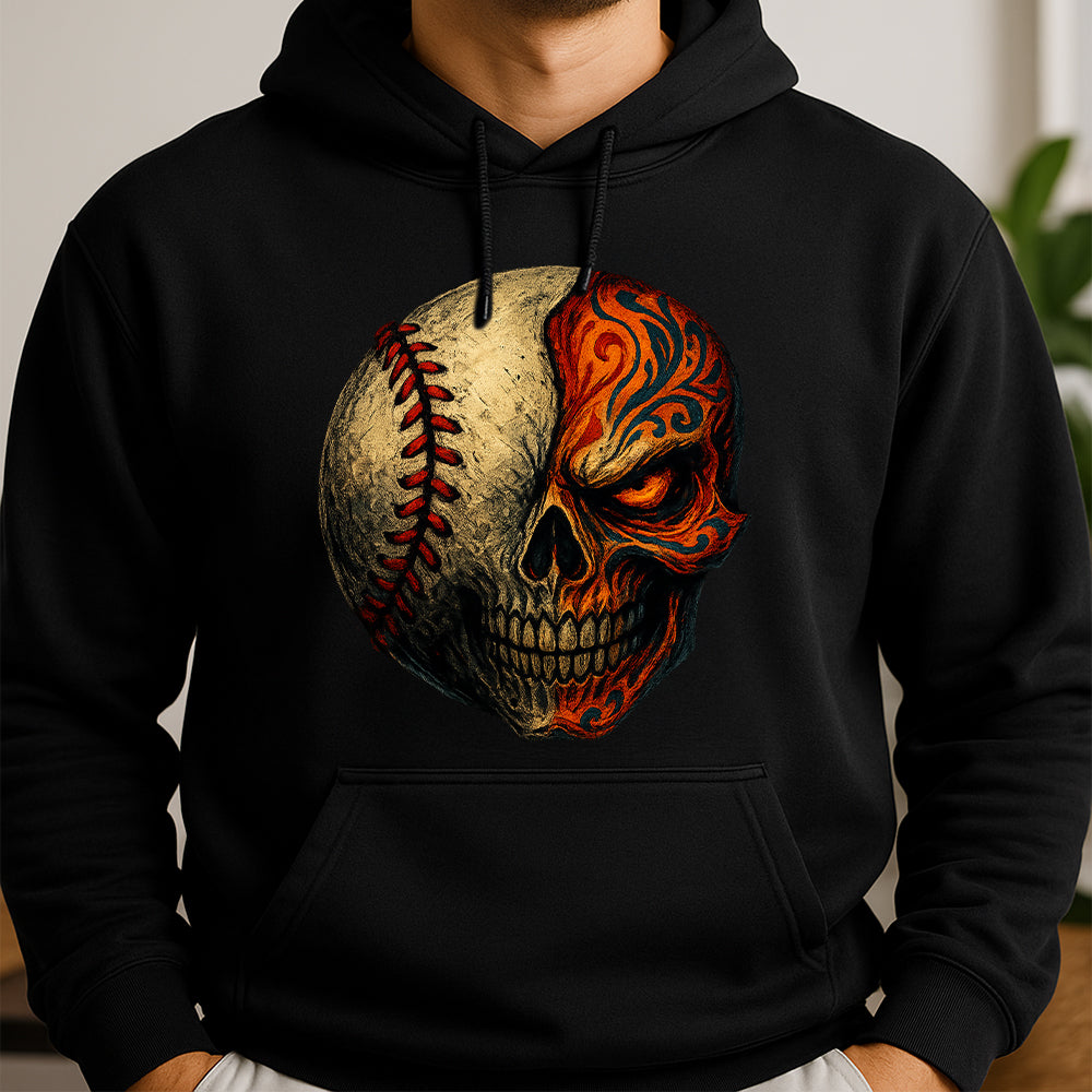 Baseball Sugar Skull Hoodie – Dia De Los Muertos Mexican Day of the Dead Skull Baseball Hoodie