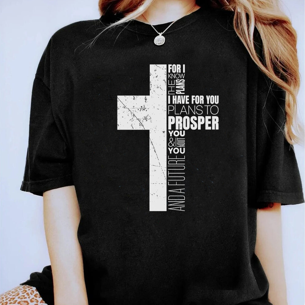 Jeremiah 29:11 Christian Bible Verse Cross Faith T-Shirt 4
